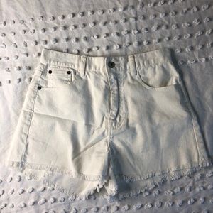 thrifted white denim shorts